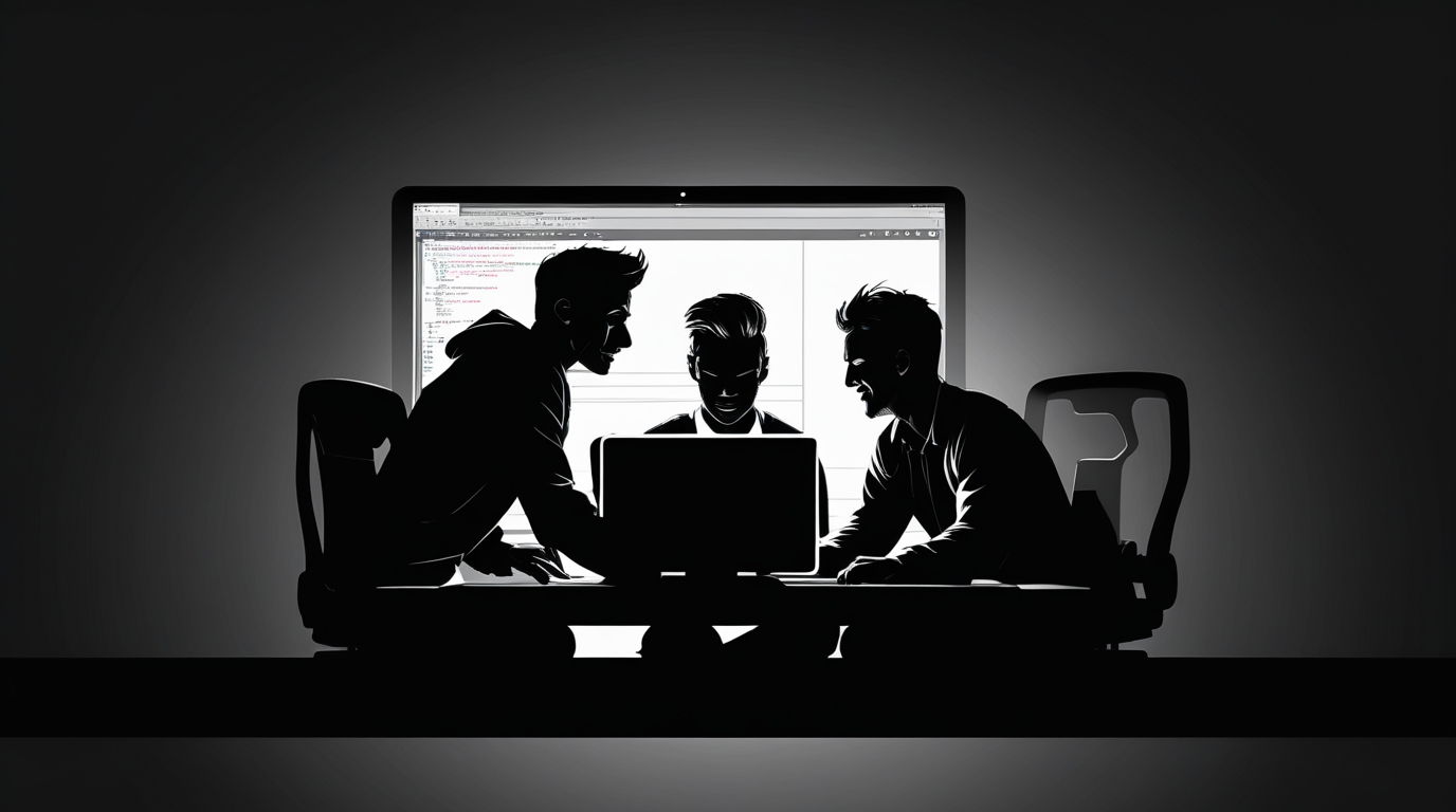 Team of software developers collaborating on Visual FoxPro migration solutions